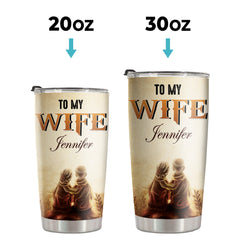 To My Wife. You Are My Queen Forever - Couple Personalized Custom Tumbler - Gift For Couple. Husband Wife. Anniversary. Engagement. Wedding. Marriage Gift