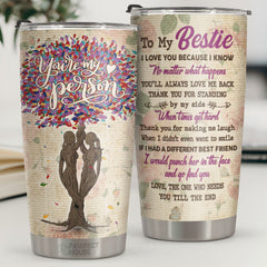 Thank You For Standing By My Side When Times Get Hard - Tumbler - To My Bestie. Gift For Bestie. Best Friend. Sister. Birthday Gift For Bestie And Friend