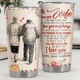 The Day I Met You I Found My Missing Piece I'm Proud To Be Yours - Tumbler - To My Wife. Gift For Wife. Anniversary. Engagement. Wedding. Marriage Gift