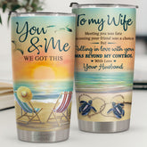 Meeting You Was Fate But Falling In Love With You Was Beyond My Control - Tumbler - Gift For Couples. Husband Wife