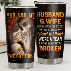 Husband Wife Not Always Eye To Eye But Always Heart To Heart - Tumbler - Gift For Couple. Husband Wife. Anniversary. Engagement. Wedding. Marriage Gift