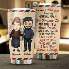 The Day I Met You. I Found My Missing Piece - Gift For Couples. Personalized Tumbler