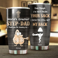 World's Greatest Step-Dad - Personalized Tumbler - Gift For Dad. Grandpa
