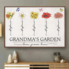 A Grandma Is Love That You Never Outgrow - Family Personalized Custom Horizontal Poster - Mother's Day. Gift For Grandma