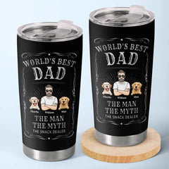 World's Best Dad - Dog Personalized Custom Tumbler - Father's Day. Gift For Pet Owners. Pet Lovers