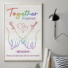 Proud To Love Who I Love. LGBTQ+ Couples - Gift For Couples. Personalized Vertical Poster