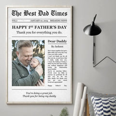 Custom Photo Thank You For Everything You Do - Family Personalized Custom Vertical Poster - Father's Day. Gift For Dad
