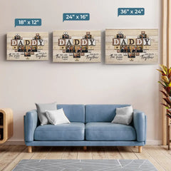Custom Photo Always By My Side - Family Personalized Custom Horizontal Canvas - Father's Day. Gift For Dad