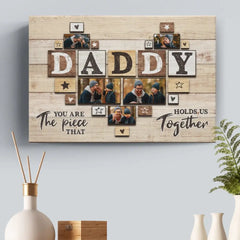 Custom Photo Always By My Side - Family Personalized Custom Horizontal Canvas - Father's Day. Gift For Dad