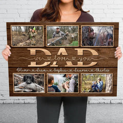 Custom Photo Never Forget That I Love You - Family Personalized Custom Horizontal Canvas - Father's Day. Gift For Dad