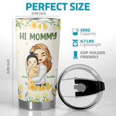 The World's Best Mom Belongs To Me - Family Personalized Custom Tumbler - Mother's Day. Baby Shower Gift. Gift For First Mom