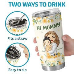 The World's Best Mom Belongs To Me - Family Personalized Custom Tumbler - Mother's Day. Baby Shower Gift. Gift For First Mom