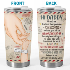 You Are An Amazing Father - Family Personalized Custom Tumbler - Father's Day. Baby Shower Gift. Gift For First Dad