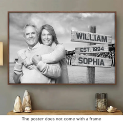 Custom Photo We Loved With A Love That Was More Than Love - Couple Personalized Custom Horizontal Poster - Gift For Husband Wife. Anniversary