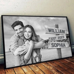 Custom Photo We Loved With A Love That Was More Than Love - Couple Personalized Custom Horizontal Poster - Gift For Husband Wife. Anniversary