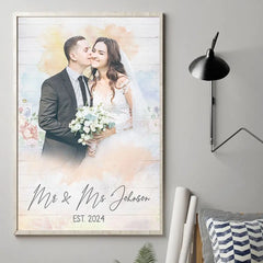Custom Photo Happy Together With You - Couple Personalized Custom Vertical Poster - Gift For Husband Wife. Anniversary