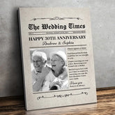 Custom Photo The Wedding Times - Couple Personalized Custom Vertical Canvas - Gift For Husband Wife. Anniversary