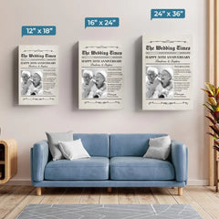 Custom Photo The Wedding Times - Couple Personalized Custom Vertical Canvas - Gift For Husband Wife. Anniversary