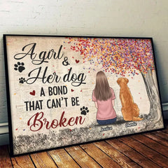 A Bond That Can't Be Broken - Memorial Personalized Custom Horizontal Poster - Sympathy Gift For Pet Owners. Pet Lovers