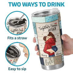 Together Is Our Favorite Place To Be - Couple Personalized Custom Tumbler - Gift For Husband Wife. Anniversary