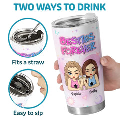 Besties Forever - Bestie Personalized Custom Tumbler - Gift For Best Friends. BFF. Sisters