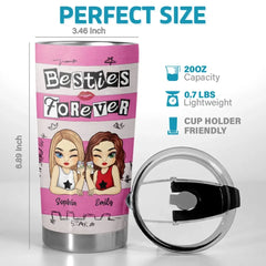 Our Friendship Knows No Distance - Bestie Personalized Custom Tumbler - Gift For Best Friends. BFF. Sisters