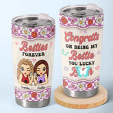 Friendship Is The Wine Of Life - Bestie Personalized Custom Tumbler - Gift For Best Friends. BFF. Sisters