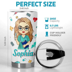 Nursing Is A Work Of Heart - Nurse Personalized Custom Tumbler - Appreciation. Thank You Gift. Nurse Life