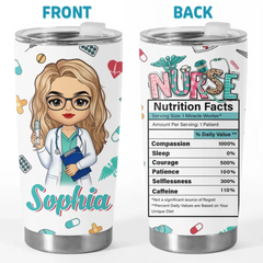 Nursing Is A Work Of Heart - Nurse Personalized Custom Tumbler - Appreciation. Thank You Gift. Nurse Life