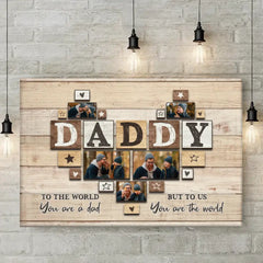 Custom Photo Always By My Side - Family Personalized Custom Horizontal Canvas - Father's Day. Gift For Dad