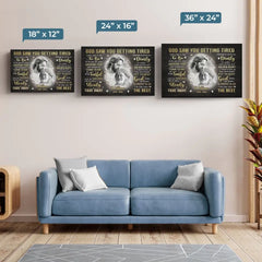 Custom Photo God Saw You Getting Tired - Memorial Personalized Custom Horizontal Canvas - Sympathy Gift For Family Members