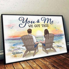 Two Hearts And Four Paws Make A Happy Home - Dog Personalized Custom Horizontal Poster - Gift For Couples. Pet Owners. Pet Lovers