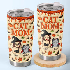 Cute Witch Cat Halloween - Cat Personalized Custom 3D Inflated Effect Printed Tumbler - Halloween Gift For Pet Owners. Pet Lovers