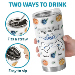 You Are A Sister To My Heart - Bestie Personalized Custom 3D Inflated Effect Printed Tumbler - Gift For Best Friends. BFF. Sisters