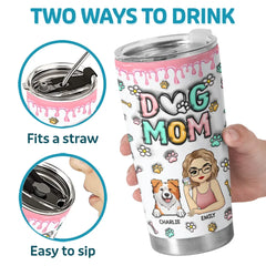 With You. I'm Never Alone - Dog Personalized Custom 3D Inflated Effect Printed Tumbler - Gift For Pet Owners. Pet Lovers