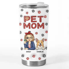 Thе Bеst Thеrapist Has Fur And Four Lеgs - Dog & Cat Personalized Custom 3D Inflated Effect Printed Tumbler - Gift For Pet Owners. Pet Lovers