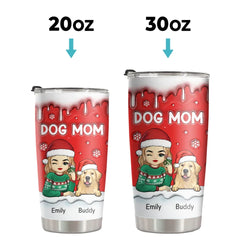 Furry And Festive - Dog & Cat Personalized Custom 3D Inflated Effect Printed Tumbler - Christmas Gift For Pet Owners. Pet Lovers