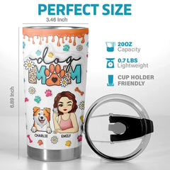 A Dog Mom's World Revolves Around Her Four-Legged Friend - Dog Personalized Custom 3D Inflated Effect Printed Tumbler - Christmas Gift For Pet Owners. Pet Lovers
