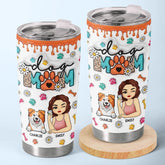 A Dog Mom's World Revolves Around Her Four-Legged Friend - Dog Personalized Custom 3D Inflated Effect Printed Tumbler - Christmas Gift For Pet Owners. Pet Lovers