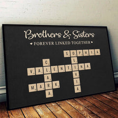 Forever Linked Together - Family Personalized Custom Horizontal Poster - Christmas Gift For Family Members. Siblings. Brothers. Sisters