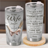 In Your Grasp. I Feel Peace And Promise - Couple Personalized Custom Tumbler - Christmas Gift For Husband Wife. Anniversary
