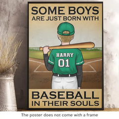 Baseball In Their Souls - Personalized Custom Vertical Poster - Gift For Family Members. Sport Lovers. Sport Players