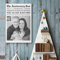 Custom Photo The Anniversary Post - Couple Personalized Custom Vertical Poster - Gift For Husband Wife. Anniversary