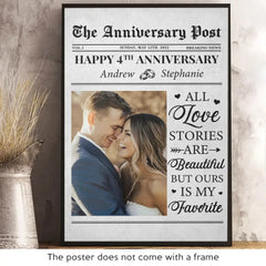 Custom Photo All Love Stories Are Beautiful But Ours Is My Favorite - Couple Personalized Custom Vertical Poster - Gift For Husband Wife. Anniversary