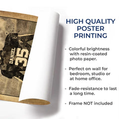 Train Hard. Fight Easy - American Football Personalized Custom Vertical Poster - Gift For Sport Lovers. Sport Players