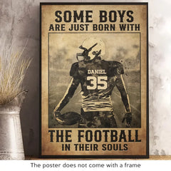 Train Hard. Fight Easy - American Football Personalized Custom Vertical Poster - Gift For Sport Lovers. Sport Players