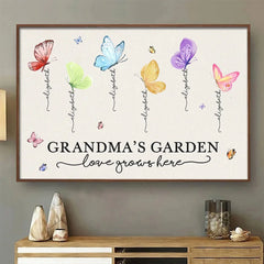 Love Grown In Grandma's Garden - Family Personalized Custom Horizontal Poster - Gift For Mom. Grandma