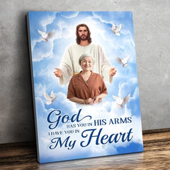 Custom Photo I Have You In My Heart - Memorial Personalized Custom Vertical Canvas - Sympathy Gift For Family Members
