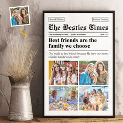 Custom Photo The Besties Times - Bestie Personalized Custom Vertical Poster - Gift For Best Friends. BFF. Sisters