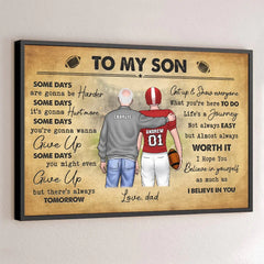 Football First. Everything Else Later - Family Personalized Custom Horizontal Poster - Gift For Family Members. Sport Lovers. Sport Players